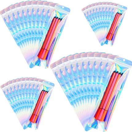 100 Pack Pen Packaging Bags Packaging Holographic Bags for Small Business Jewelry,Lip Gloss,Pen, (2.4x9inch).