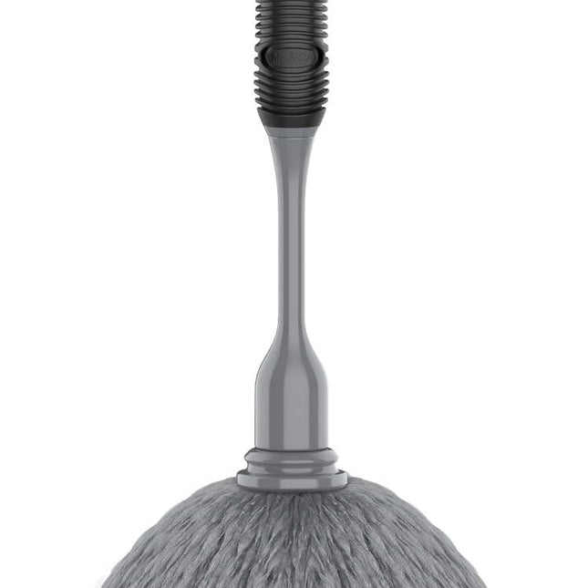 Microfiber Delicate Duster, Comfortable Non Slip Handle, Detachable Washable Duster Head, Gray & Black.