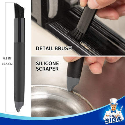 Grout Cleaner Brush Set - Detail Cleaning Brush Set for Tile, Sink, Drain, Grout and Edge, Crevice Cleaning.