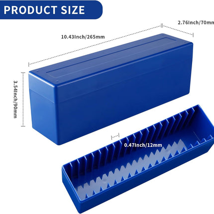 Plastic Coin Slab Storage Box, Coin Storage Box Case for NGC, PCGS, PMG, and Premier Coin Holders, Coin Holder Organizer Boxes with 20 Slots, Only Box, Blue.