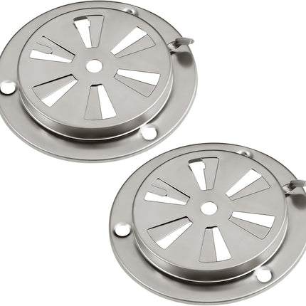 Stainless Steel BBQ Smoker Air Vent - Adjustable Grill Damper for Controlling Airflow - Replacement Parts for Grill and Smoker Vents - 2 Packs.