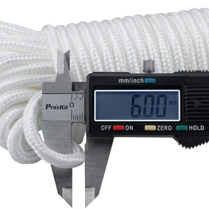Nylon Rope - 100 Ft White Nylon String, 1/4 Inch Solid Braided Rope, Thick Washing Line for Multi-Purpose Tie Down, Clothesline, Gardening, Craft Projects.