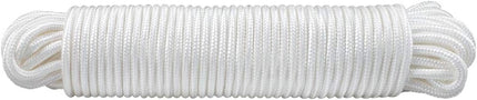 Nylon Rope - 100 Ft White Nylon String, 1/4 Inch Solid Braided Rope, Thick Washing Line for Multi-Purpose Tie Down, Clothesline, Gardening, Craft Projects.
