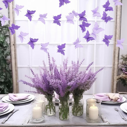 Butterfly Hanging Garlands - 3D Purple Paper Butterflies, 4 Packs - Birthday Decorations for Baby Showers, Home Decor, Weddings & Parties (39ft).