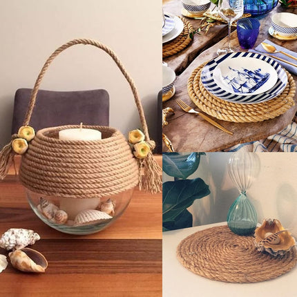 Jute Rope - 1/2 inch, 33 Feet x 12mm Thick, Heavy Duty Strong, Natural, for Crafts, Cat Scratching Post, Bundling, Hanging, Decorative.