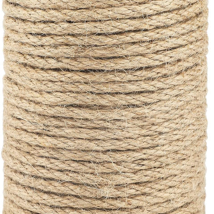 Jute Rope 1/4 Inch, 100 Feet Natural Twine, Strong Hemp, Brown Thick 6mm Heavy Duty for Crafts, Cat Scratching Post, Gardening, Bundling, Climbing Plants.