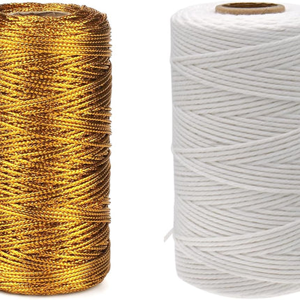 White Twine String and Gold Twine String.