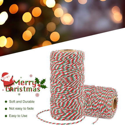 White Twine String and Red Green and White Bakers Twine String.