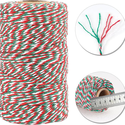 White Twine String and Red Green and White Bakers Twine String.