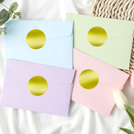 Embossing Stickers 300Pcs 2'' Gold Foil Seals Stickers for Certificates Self Adhesive Round Envelope Seal Label Sticker Roll Blank Embosser Stamp Sticker for Book Invitation Notary Seals.