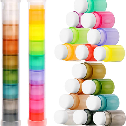 16 Pcs Blending Brushes for Card Making,Card Making Supplies,Finger Blending Brushes Daubers with Storage Box,Crafter Color Coded Handles Ink Blender Tool,Brush Head Diameter 0.77".