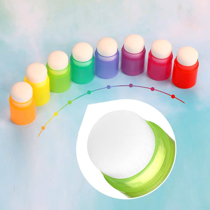 16 Pcs Blending Brushes for Card Making,Card Making Supplies,Finger Blending Brushes Daubers with Storage Box,Crafter Color Coded Handles Ink Blender Tool,Brush Head Diameter 0.77".