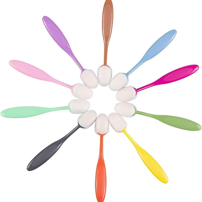 10 Pieces Ink Blending Brushes for Card Making,Craft Broad Application Assortment Paper Crafter Color Code Handle,with lids (Brush Head Diameter 0.86 ").