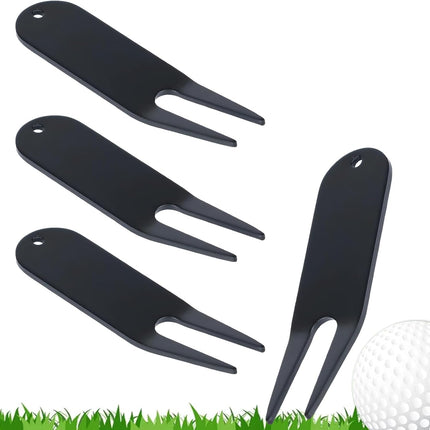 4 Pcs Bending Golf Divot Repair Tool Bent Golf Turf Repair Fork Metal Golf Fork Accessory Suitable to Repair Golf Turf, Clean Grooves, Remove Dirt and Debris Lightweight and Portable.