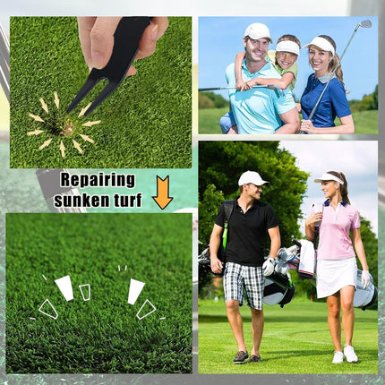 4 Pcs Bending Golf Divot Repair Tool Bent Golf Turf Repair Fork Metal Golf Fork Accessory Suitable to Repair Golf Turf, Clean Grooves, Remove Dirt and Debris Lightweight and Portable.