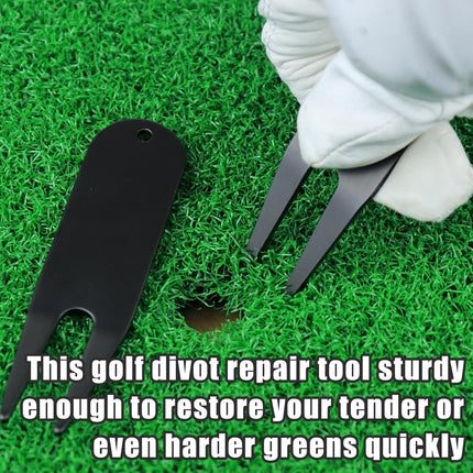 4 Pcs Bending Golf Divot Repair Tool Bent Golf Turf Repair Fork Metal Golf Fork Accessory Suitable to Repair Golf Turf, Clean Grooves, Remove Dirt and Debris Lightweight and Portable.
