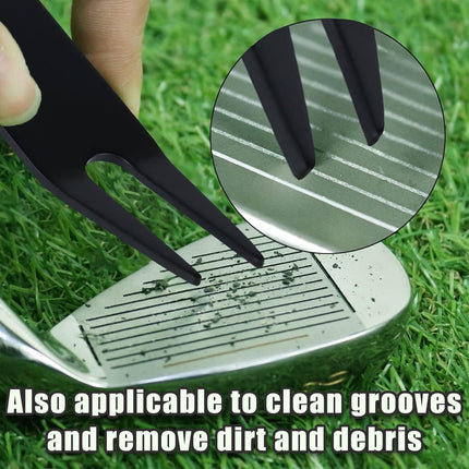 4 Pcs Bending Golf Divot Repair Tool Bent Golf Turf Repair Fork Metal Golf Fork Accessory Suitable to Repair Golf Turf, Clean Grooves, Remove Dirt and Debris Lightweight and Portable.