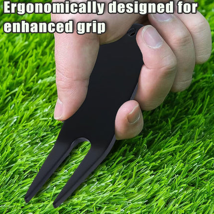 4 Pcs Bending Golf Divot Repair Tool Bent Golf Turf Repair Fork Metal Golf Fork Accessory Suitable to Repair Golf Turf, Clean Grooves, Remove Dirt and Debris Lightweight and Portable.