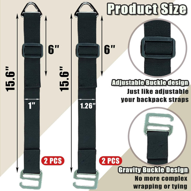 One Hand Operation-1s Tighten by Gravity-Adjustable Extension Cord Organizer Holder Heavy Duty Storage Straps with Triangle Buckle Extension Cord Wall Organizers for Garage and Shed Storage (4Pcs).