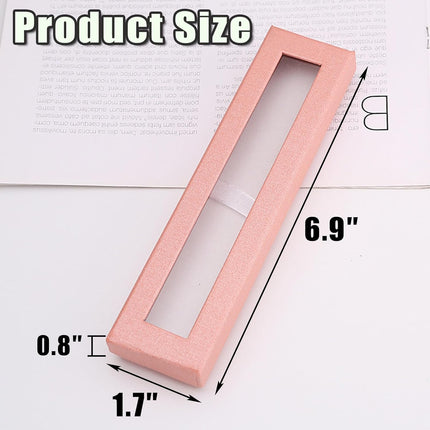 10 Pcs Empty pen gift box with Clear lid Single pen presentation Packaging Case Cardboard Jewelry Boxes with Cushion Suitable for Wedding Business Birthday Office Supplies Gift Packaging (Pink).