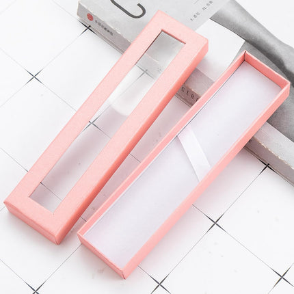 10 Pcs Empty pen gift box with Clear lid Single pen presentation Packaging Case Cardboard Jewelry Boxes with Cushion Suitable for Wedding Business Birthday Office Supplies Gift Packaging (Pink).