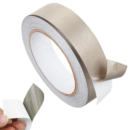 Faraday Cloth Conductive Adhesive High-Shielding Tape Waterproof Conductive Tape for Signal Screens for Electrical Connection EMI Shielding Display Repair Cable Interference Blocking (1 Inch x 65 Ft).