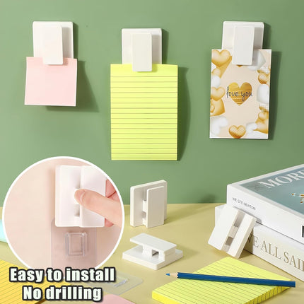 8 Pack Large Self Adhesive Clips Wall Tapestry Hanger No Drilling Adhesive Towel Holder Wall Tapestry Clips for Hanging Posters Photos Postcard Clip for Home Office School Decor (White).