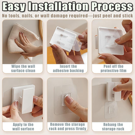 8 Pack Large Self Adhesive Clips Wall Tapestry Hanger No Drilling Adhesive Towel Holder Wall Tapestry Clips for Hanging Posters Photos Postcard Clip for Home Office School Decor (White).