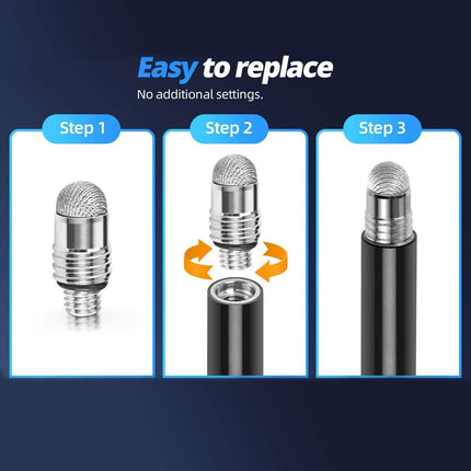 Mesh Fiber Tips (10 Pack)  Stylus Pen Replacement Tips Suitable for capacitive Touch Screen,High Sensitivity, Soft, no Scratch Screen Pen tip.