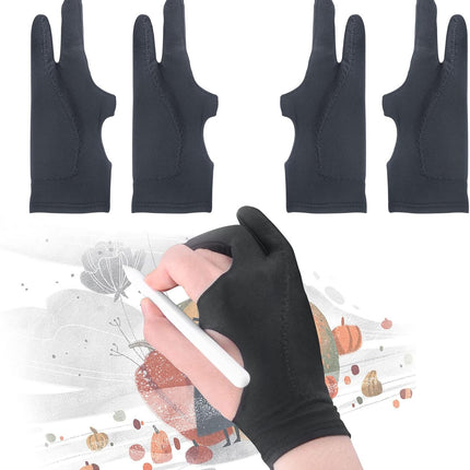[Palm Rejection] Artist Drawing Glove 4 Pack iPad Gloves for Touch Screen PC Graphics Tablet Left and Right Hand 3 Layers Padding Digital Art Stylus Glove.