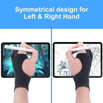 [Palm Rejection] Artist Drawing Glove 4 Pack iPad Gloves for Touch Screen PC Graphics Tablet Left and Right Hand 3 Layers Padding Digital Art Stylus Glove.