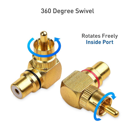 2-Pack Right Angle RCA Adapter, 90 Degree RCA Adapter.