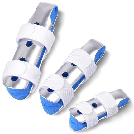 Finger Splint, 3PCS Finger Support Brace Stabilizer for Straightening Arthritis Knuckle Immobilization, Blue.