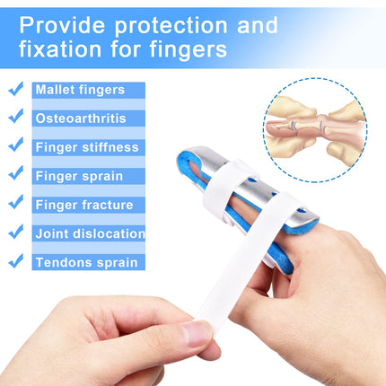 Finger Splint, 3PCS Finger Support Brace Stabilizer for Straightening Arthritis Knuckle Immobilization, Blue.