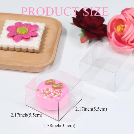 50Pcs 2.17x2.17x1.38 Inch Single Boxes for Chocolate Covered Ore, Macaron, Brownie, Treat, Candy, Small Gifts - Wedding, Bridal Shower, Birthday Party Favors.