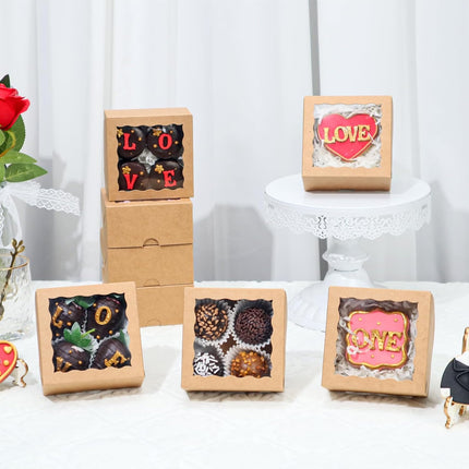40 Pack Bakery Boxes 4x4x2 Inches Cookies Boxes Mini Bundt Cake Boxes Pie Boxes Cinnamon Roll Treat Boxes Chocolate Truffle Boxes Party Wedding Favor.