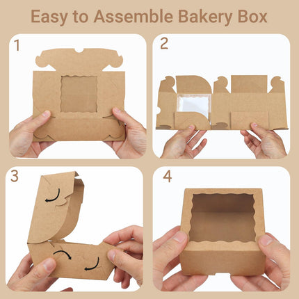40 Pack Bakery Boxes 4x4x2 Inches Cookies Boxes Mini Bundt Cake Boxes Pie Boxes Cinnamon Roll Treat Boxes Chocolate Truffle Boxes Party Wedding Favor.