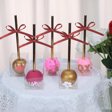 50Pcs 1.75" x 1.75" x 2" Single Clear Cake Pop Boxes Packaging with Hole Small Plastic Clear Treat Boxes for Wedding Favors Party Valentine's Halloween Easter Father's Mother's Day.