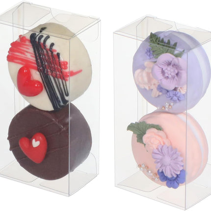 4.17x2.16x1.37Inch Chocolate Covered Orec Boxes Macaron for 2 Mini Treat Chocolate Truffle.