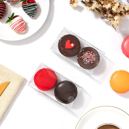 4.17x2.16x1.37Inch Chocolate Covered Orec Boxes Macaron for 2 Mini Treat Chocolate Truffle.