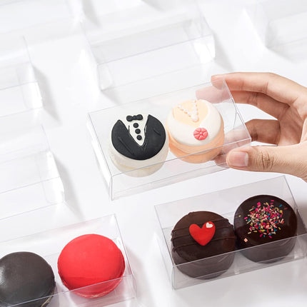 4.17x2.16x1.37Inch Chocolate Covered Orec Boxes Macaron for 2 Mini Treat Chocolate Truffle.