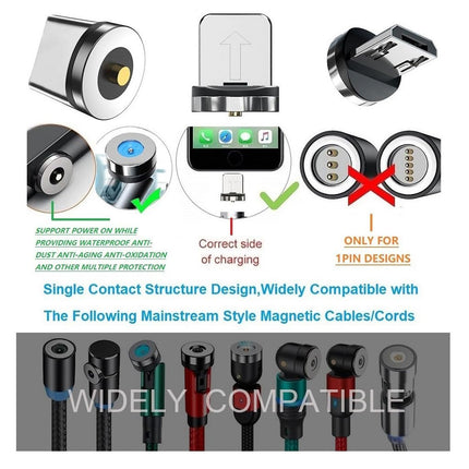2in1 10pcs Magnetic Charging Tips, 360 Rotate Tips for USB-C/Micro Ports, Water-dustproof, No Cord, Non-Data.