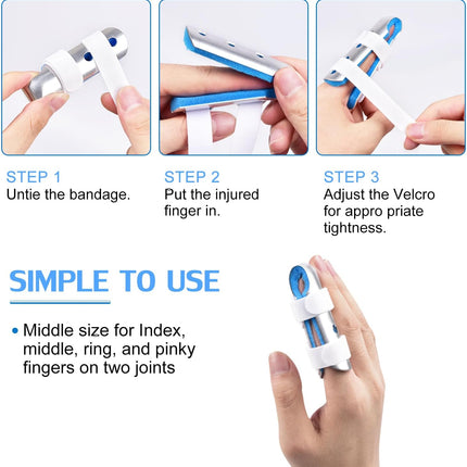 Finger Splint, 2pcs Finger Support Brace for Arthritis Knuckle Immobilizationm, Middle Size.