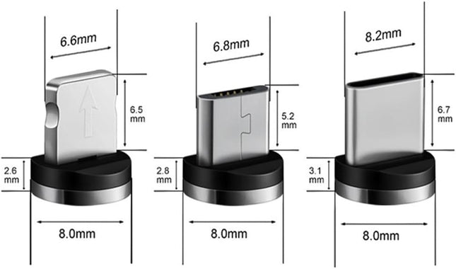 Magnetic Charging Tips USB-C 15pcs,1Pin 360° Rotate Connector Adapter for USB Type-C Ports Series,Just Plugs to Charging/Water-dustproof/antioxidant Without Cord&Non-Data.
