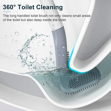 Golf Toilets Brushes, Toilet Cleaning Brush, Flexible Bendable Silicone Long Handled Toilet Brushes, 360°Deep Toilets Bowl Cleaning Brush,Quick Drying Scrubber for Bathroom with Hook (White).