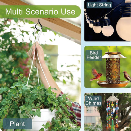 5 PCS Black Eye Screw Hooks, 4 Inch Ceiling Hooks for Hanging Heavy Duty Items with Safety Buckle – Metal Eye Bolt Hooks for Hanging Plants, Wind Chimes, Bird Feeders, String Lights, and More.