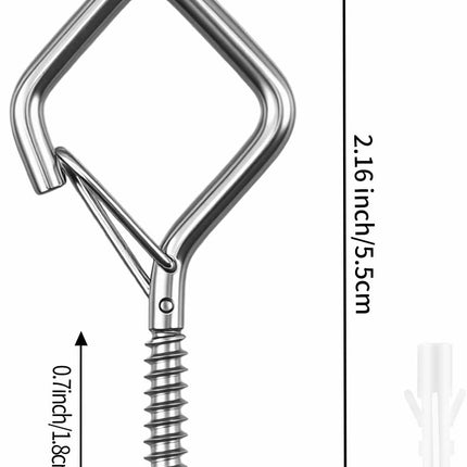 20 Pcs 304 Stainless Steel Eye Screw Hooks for Hanging Heavy Duty.Windproof Ceiling Hooks for Hanging Plants,Cup,Wind Chime,Bird Feeders,Christmas String Lights at Indoor&Outdoor 2.2 Inch.