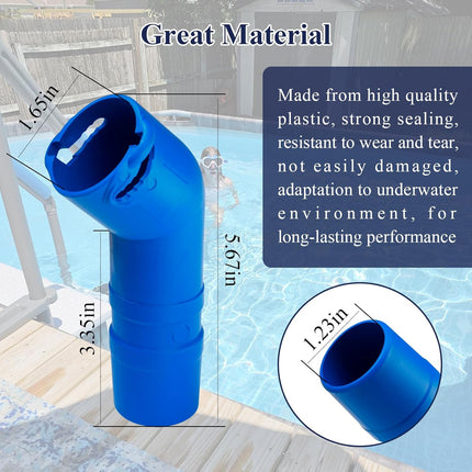 1 Pc R0532400 Cleaner Twist-Lock 45-Degree Elbow Extension, Fit for Baracuda T5 Duo & Zodiac MX6/MX8 Suction Side Automatic Pool Cleaners, Fit into Pool Wall Tightly to Operate Sweeper or Skimmer.