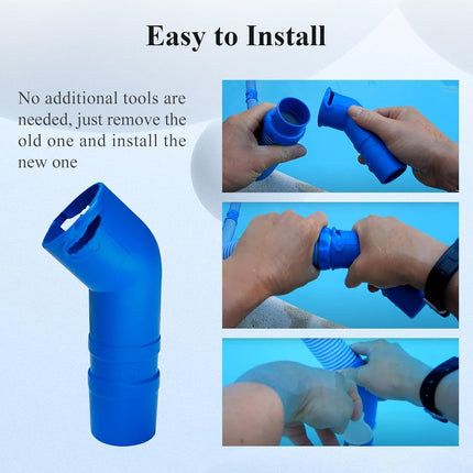 1 Pc R0532400 Cleaner Twist-Lock 45-Degree Elbow Extension, Fit for Baracuda T5 Duo & Zodiac MX6/MX8 Suction Side Automatic Pool Cleaners, Fit into Pool Wall Tightly to Operate Sweeper or Skimmer.