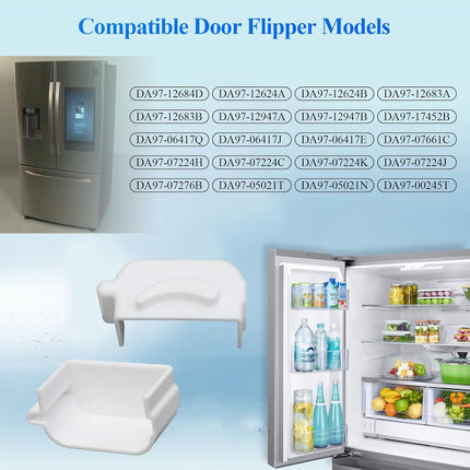 Refrigerator Door Flipper (Mullion) Repair Topper, Fit for Samsung Refrigerator RF28HDEDBSR, RF28HDWDBSR, RF31FMESBSR/AA, Compatible with Door Flipper DA97-12684D, DA97-12624A, DA97-12624B, 1 Pc White.